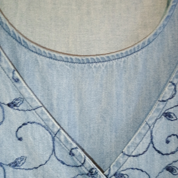 Vintage Carol Anderson II Denim Dress Women’s 20 Blue Midi‎ Shoulder Pads... - Picture 8 of 16